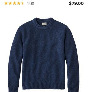 Heather Blue LLbean Rugg Wool Sweater worn twice